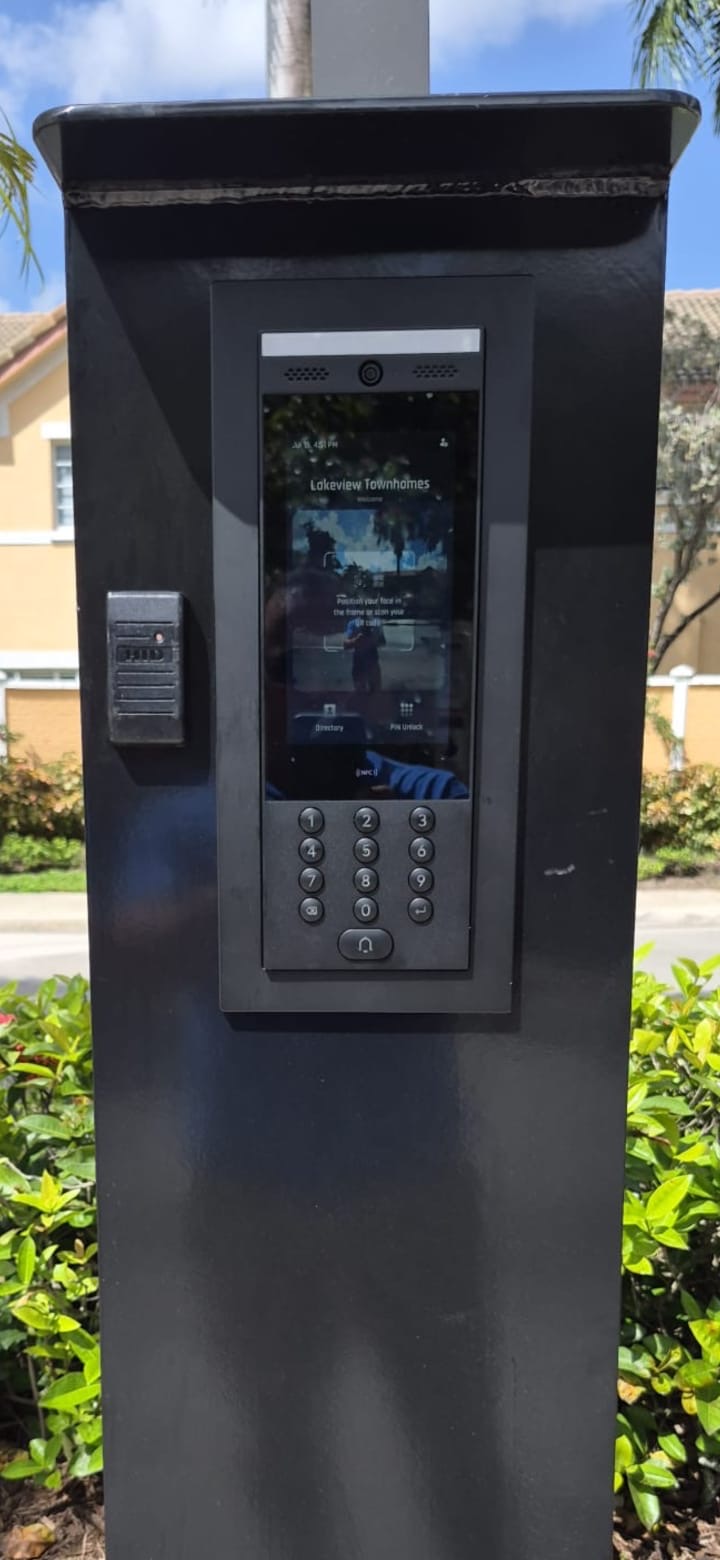 GateFox Cloud Intercom on Welded Steel Pedestal in South Florida