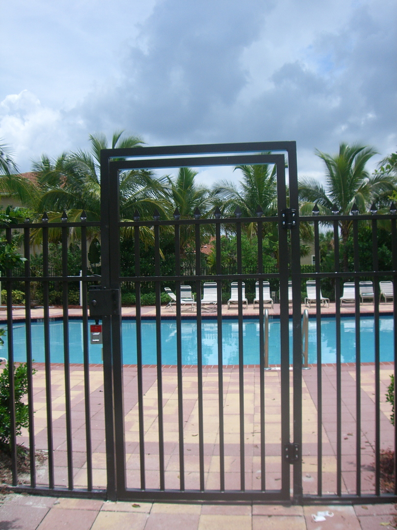 Modern Vertical Slat Pedestrian Security Gate in Aventura FL