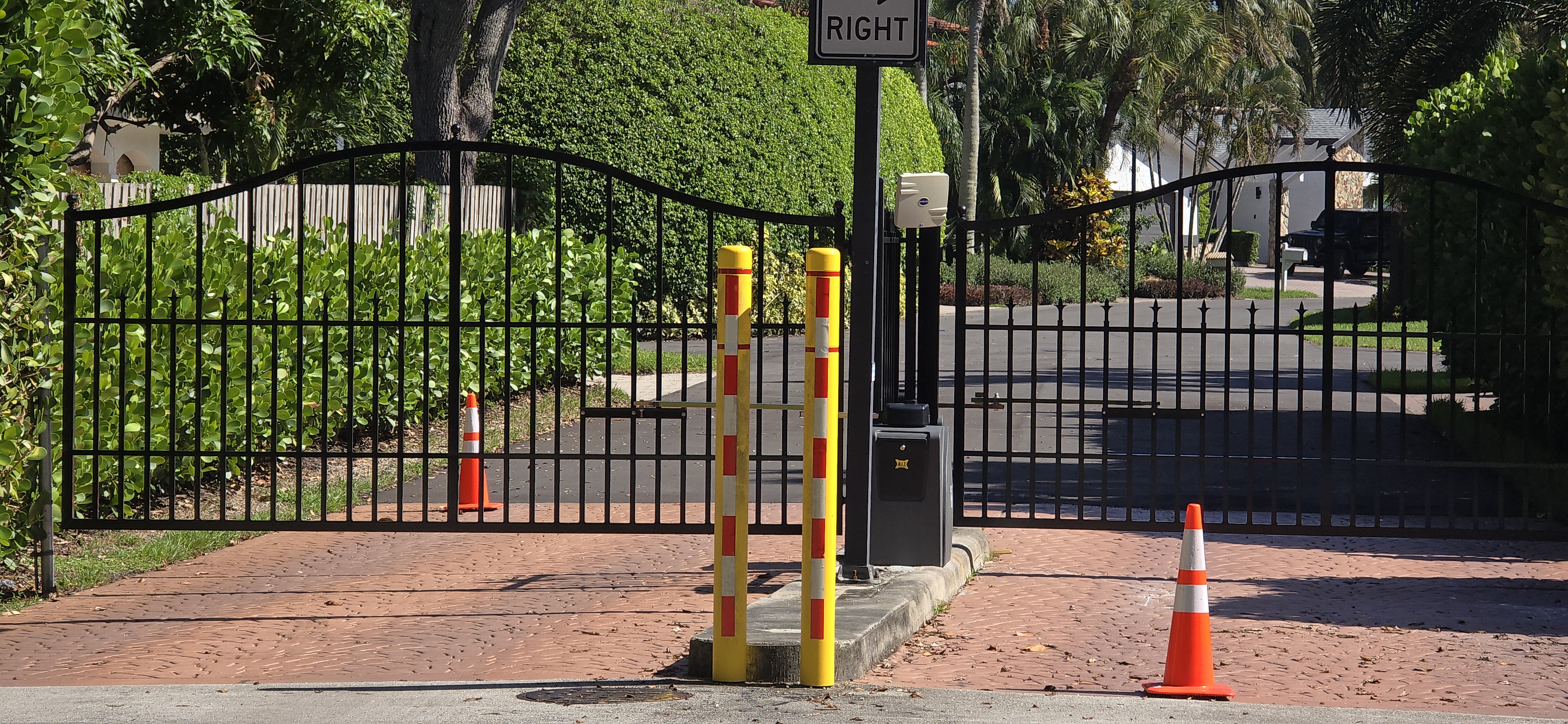 HOA Dual Swing Gate and Barrier Arm Combo in Fort Lauderdale FL